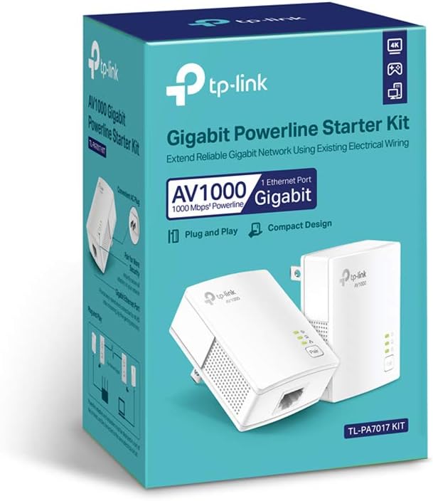 POWERLINE STARTER KIT AV1000 PUERTO GIGABIT TP-LINK