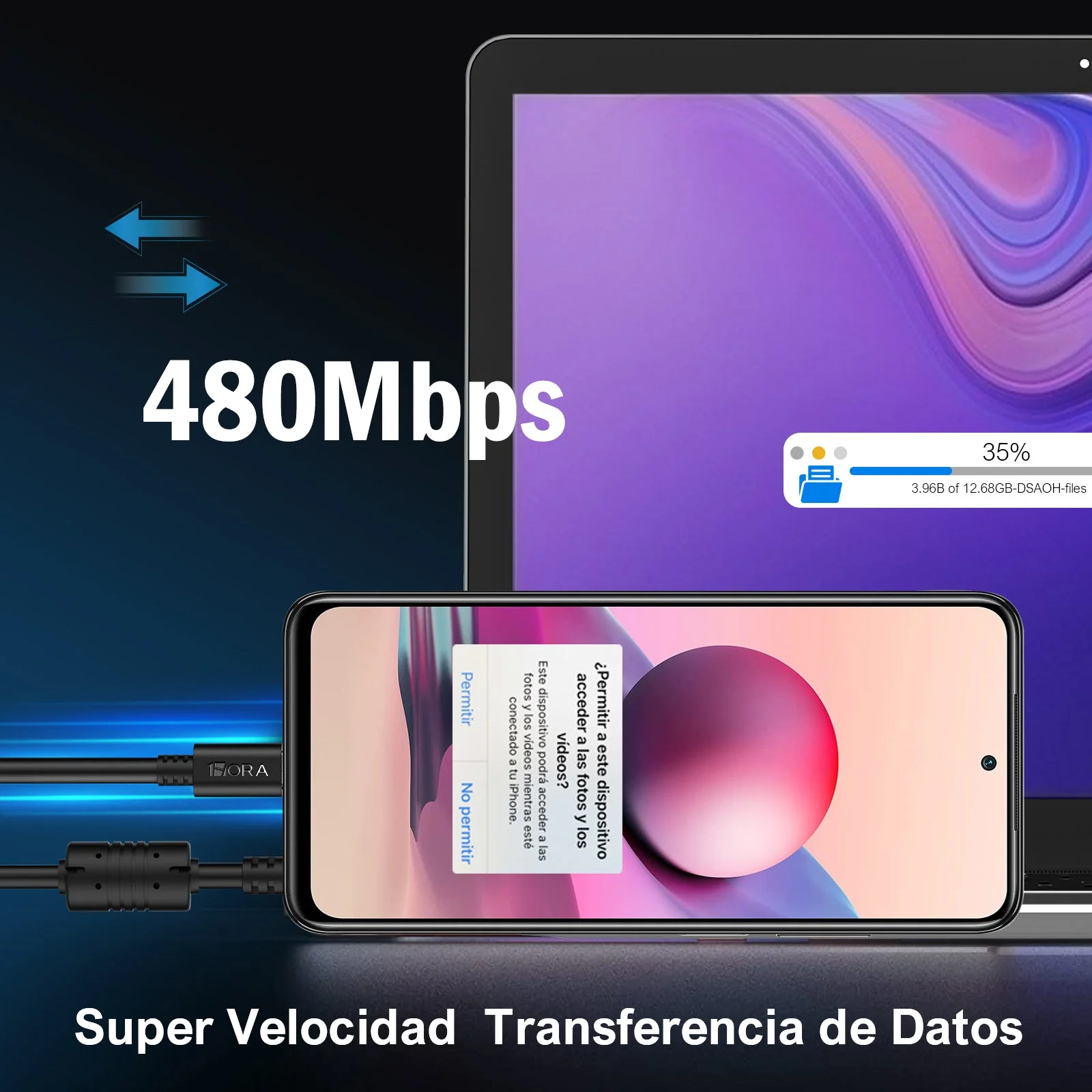 CABLE USB TIPO C USO RUDO 1.5 MTS