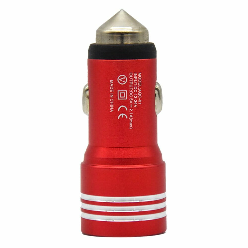 CARGADOR PUNTA METALICA CON 2 PUERTOS 1A Y 2A PARA CARRO