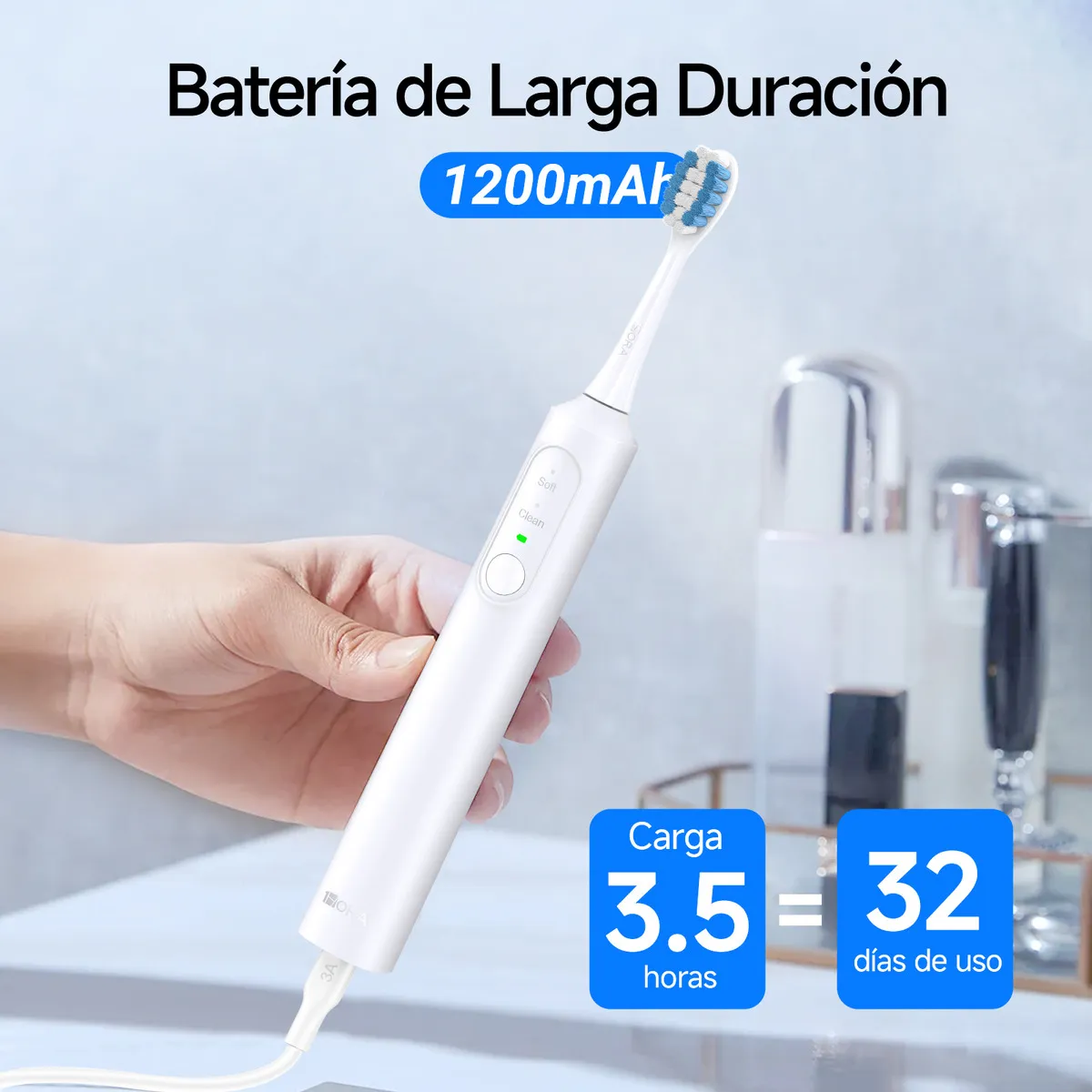CEPILLO DE DIENTES ELECTRICO RECARGABLE CON 5 CABEZALES