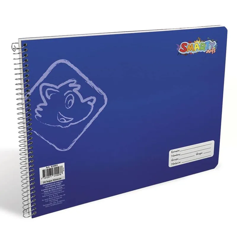 CUADERNO DE DIBUJO CON PROTECTOR 20 HOJAS