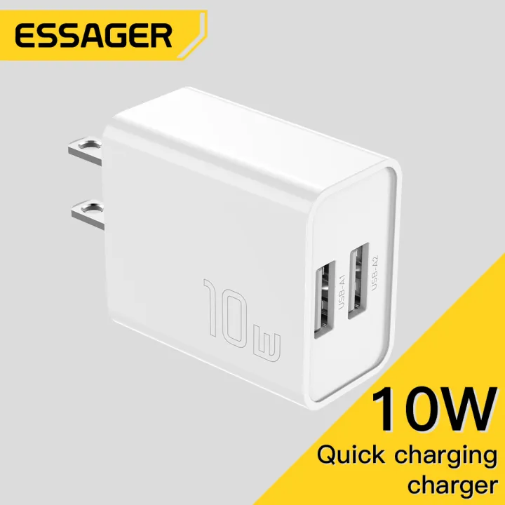 CARGADOR DE PARED CUBO ESSAGER DUAL USB 10W
