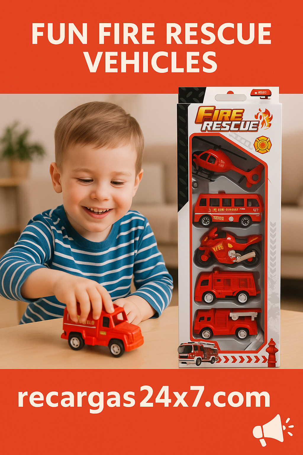 PAQUETE DE CARRITOS FIRE RESCUE