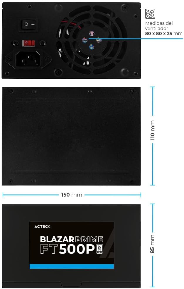 FUENTE DE PODER 500W ACTECK BLAZAR ATX NEGRO
