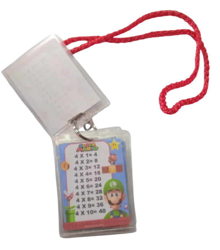 LLAVERO TABLAS DE MULTIPLICAR MARIO BROS