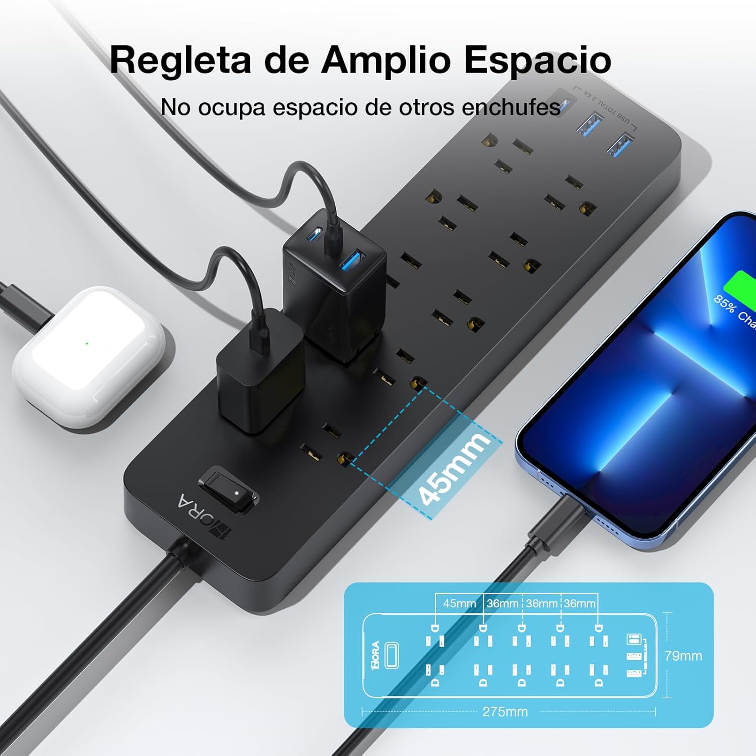 REGLETA MULTICONTACTOS 13 EN 1