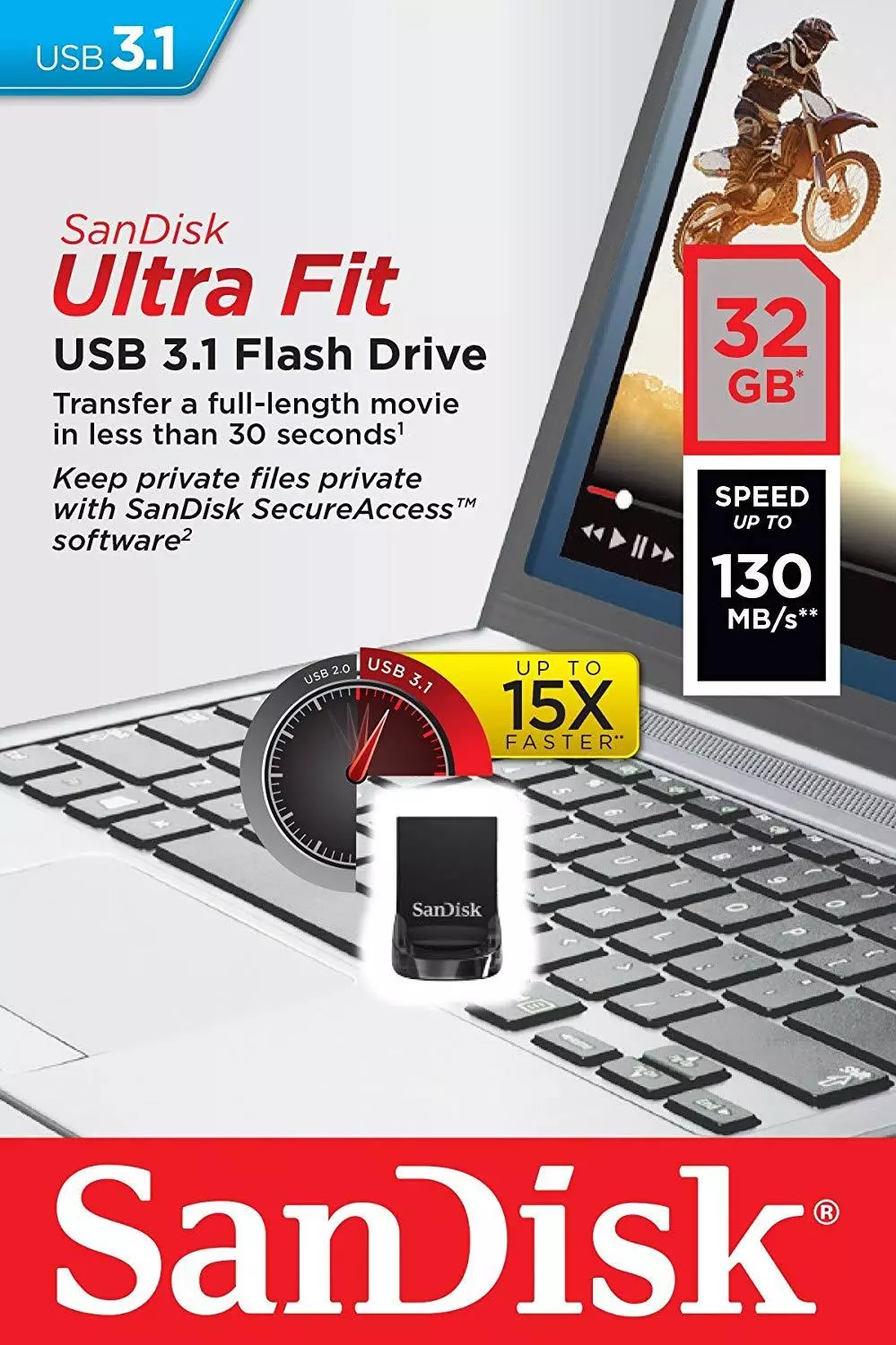 MEMORIA USB DE 32 GB SANDISK ULTRAFIT