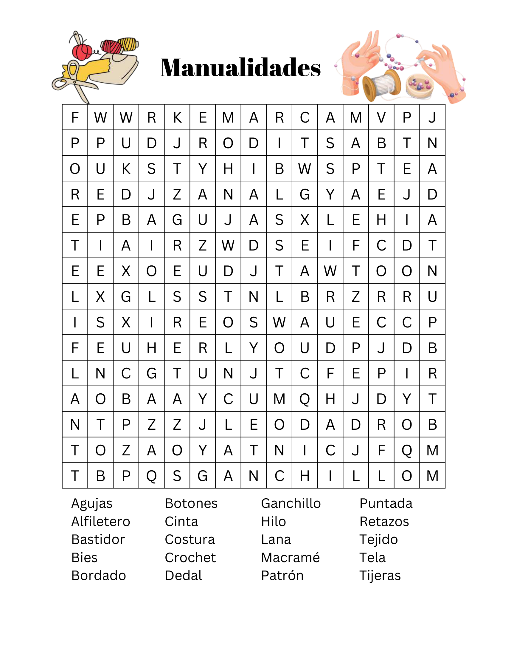 SOPA DE LETRAS CON IMAGENES