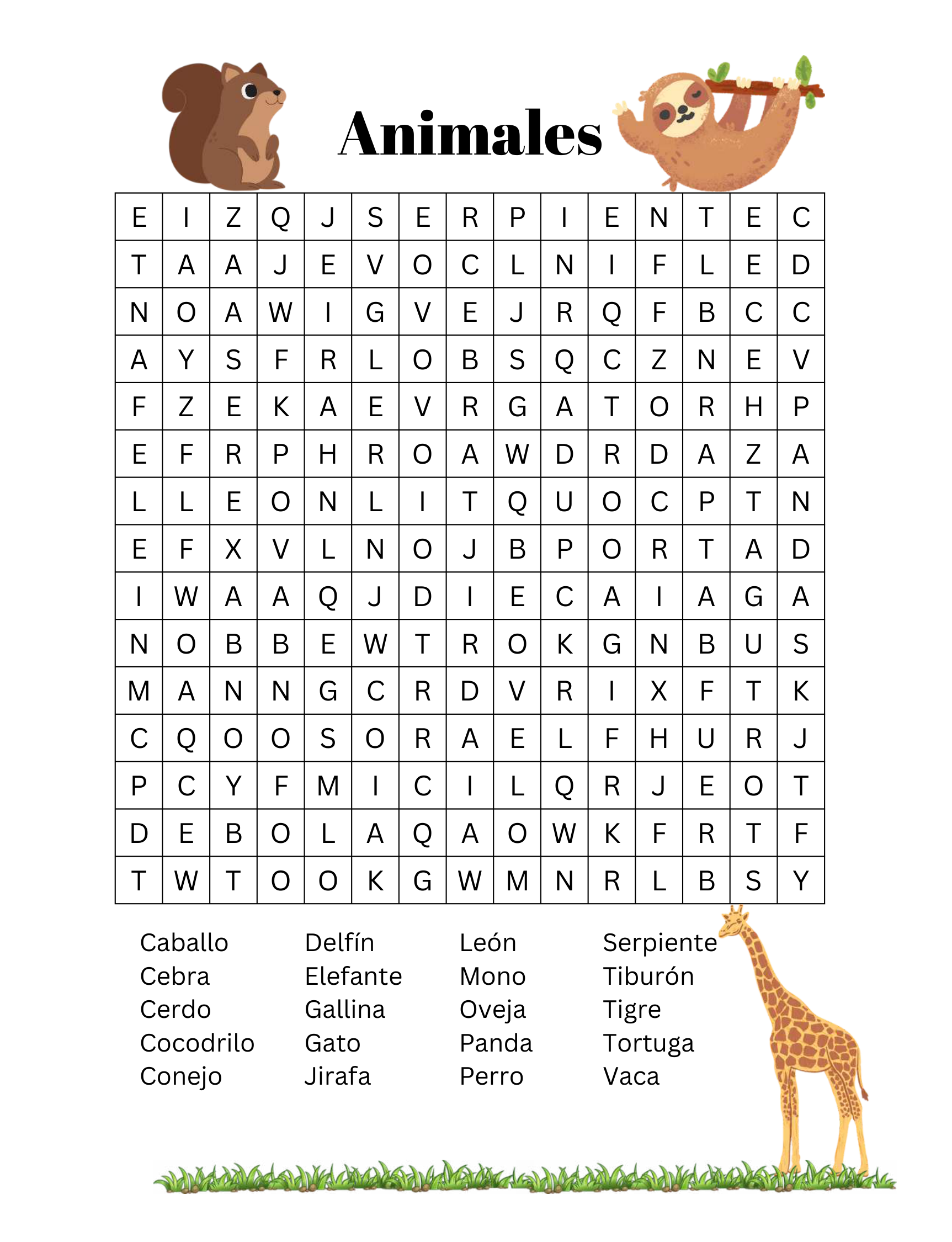 SOPA DE LETRAS CON IMAGENES