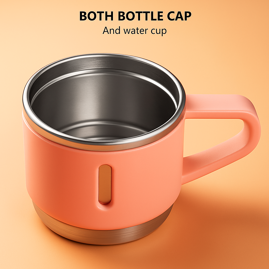 TERMO CON TAZA INCLUIDA PARA TÉ Y CAFÉ DE ACERO INOXIDABLE DE 500 ML CON TAZAS