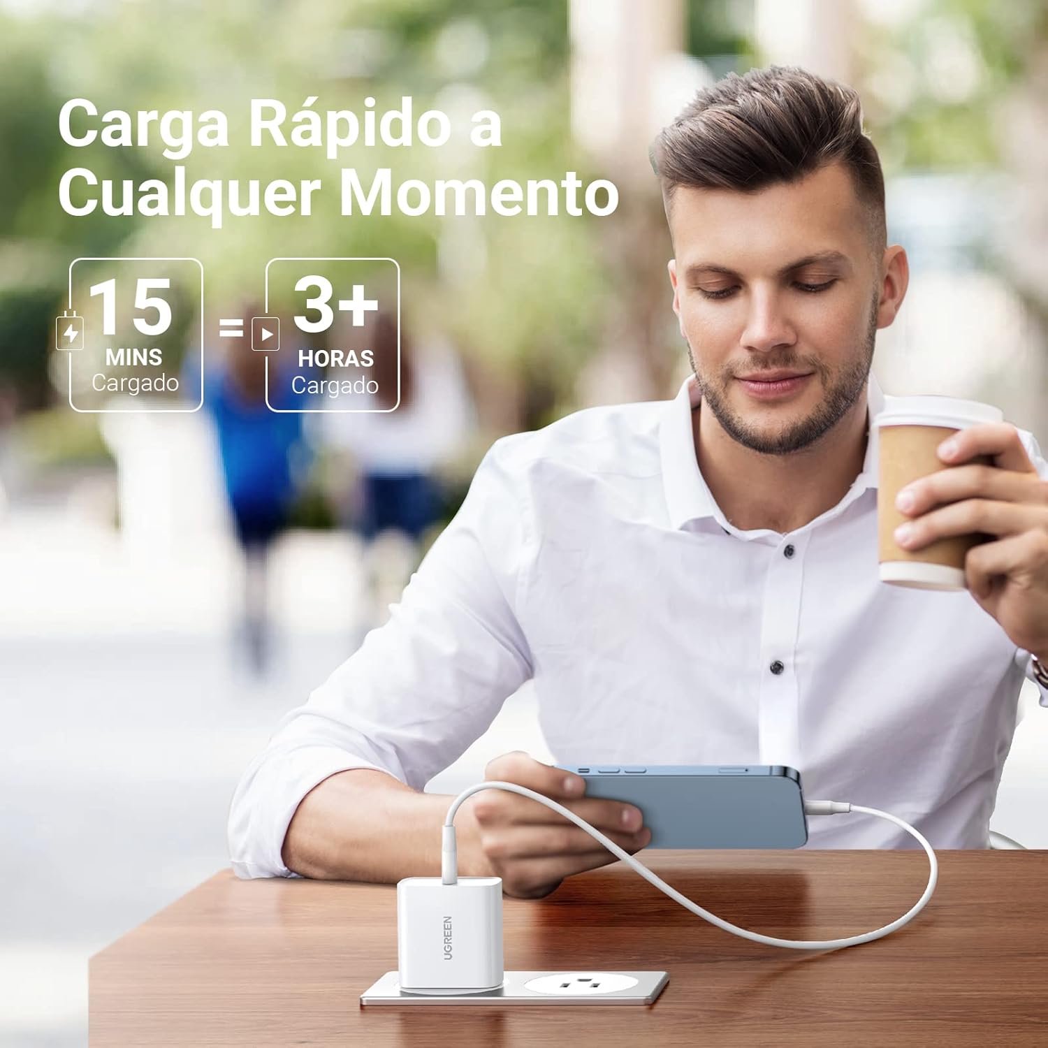 UGREEN 20W CUBO CARGADOR USB TIPO C CARGA RAPIDA