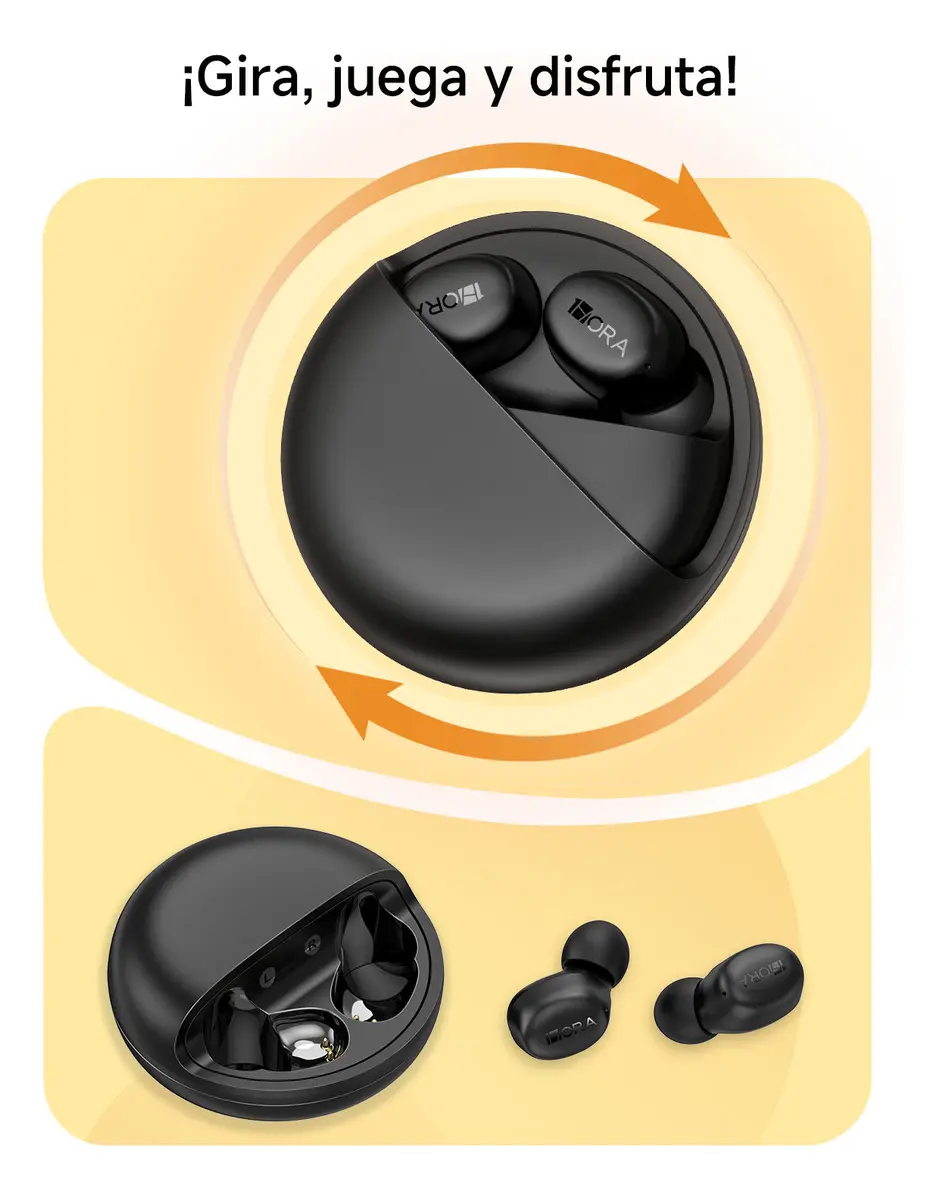 AUDIFONOS BLUETOOTH CON ESTUCHE GIRATORIO