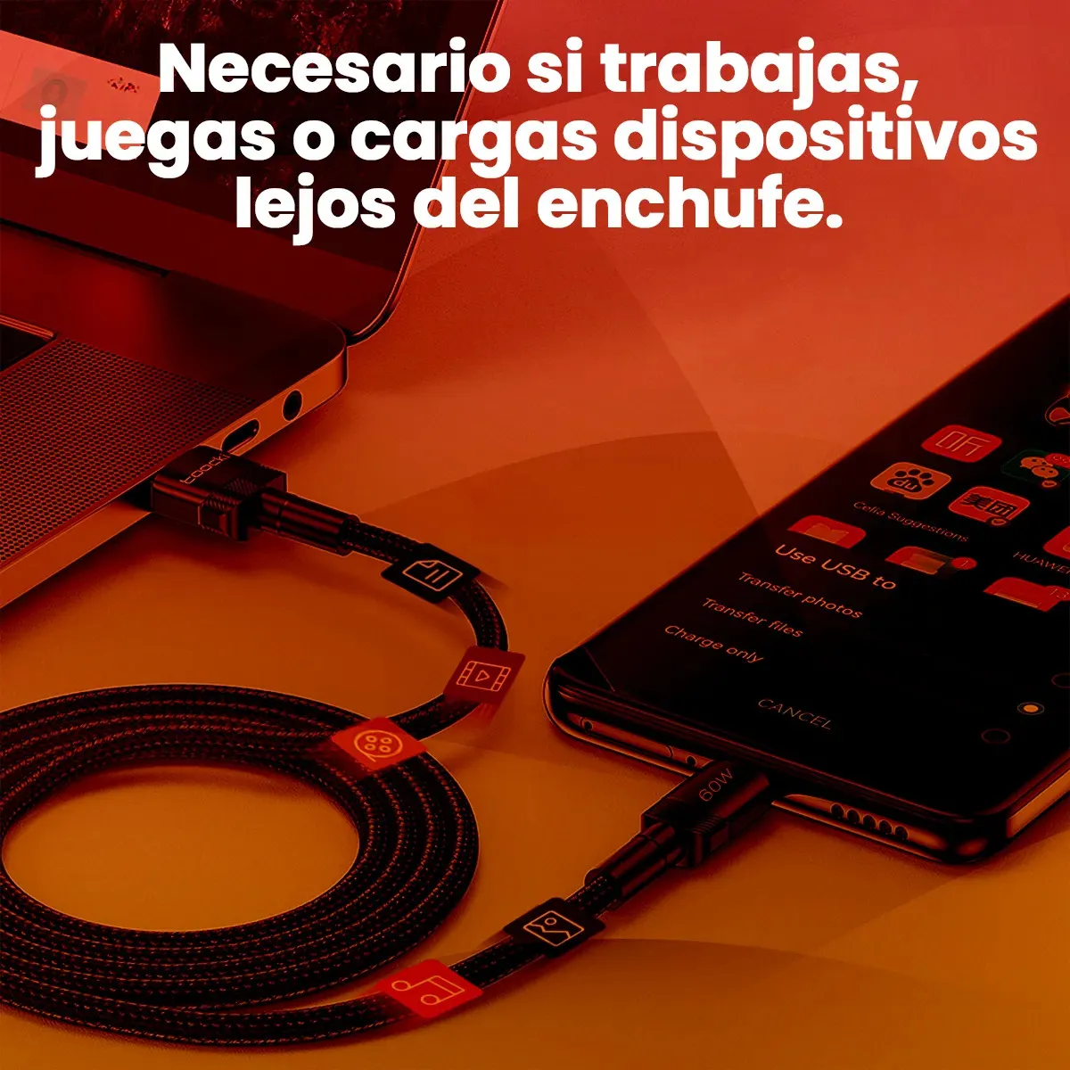 CABLE TIPO C A TIPO C CARGA Y DATOS TOOCKI 2M