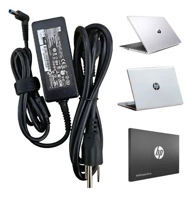 CARGADOR HP 45W 19.5V PLUG 4.5 X 3.0 MM PUNTA AZUL COLOR NEGRO