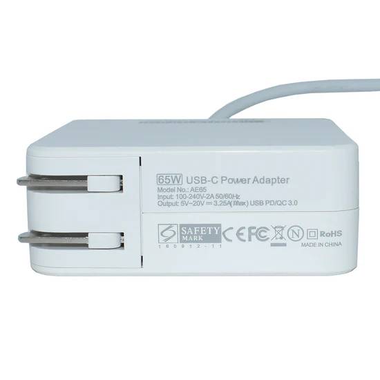 CARGADOR PARA LAPTOP PUNTA USB C 65W 5-20V/3.25A