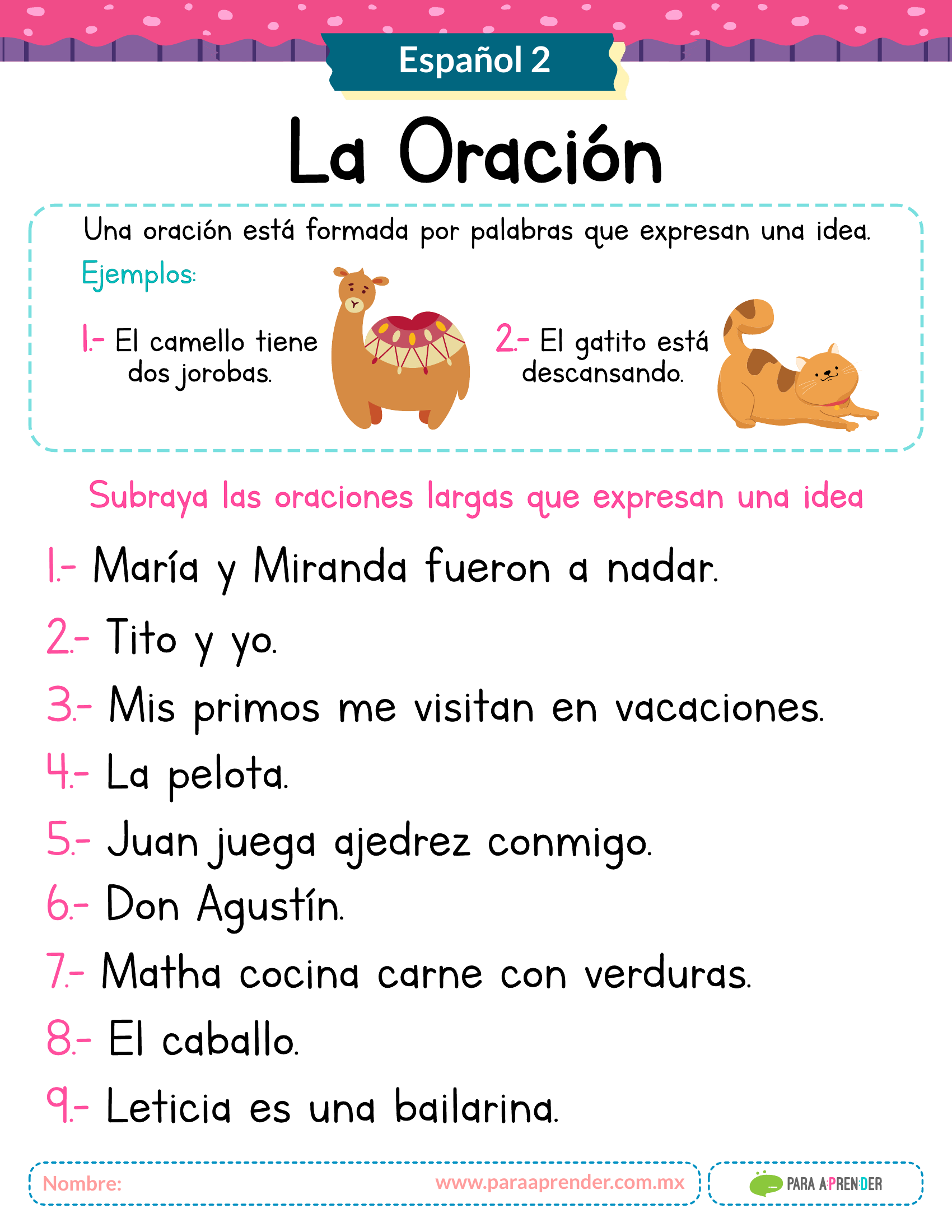 GUIA DE REPASO 2 DE PRIMARIA