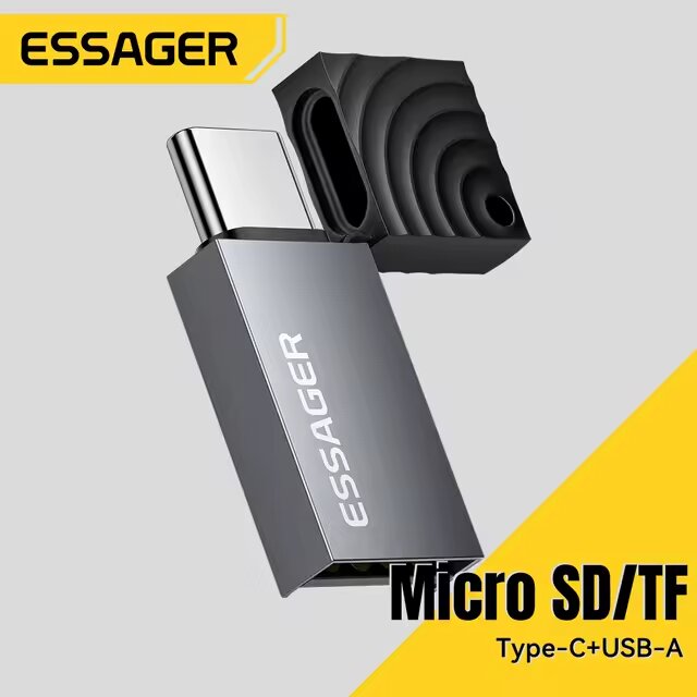 MINI LECTOR DE MICROSD 2 EN 1 / A TIPO C Y USB 2.0