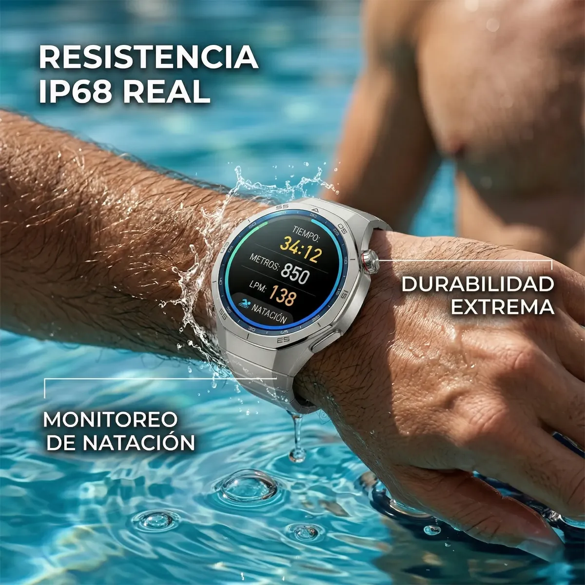 SMARTWATCH DEPORTIVO CON GPS Y LLAMADAS IP68 RESISTENTE AL AGUA